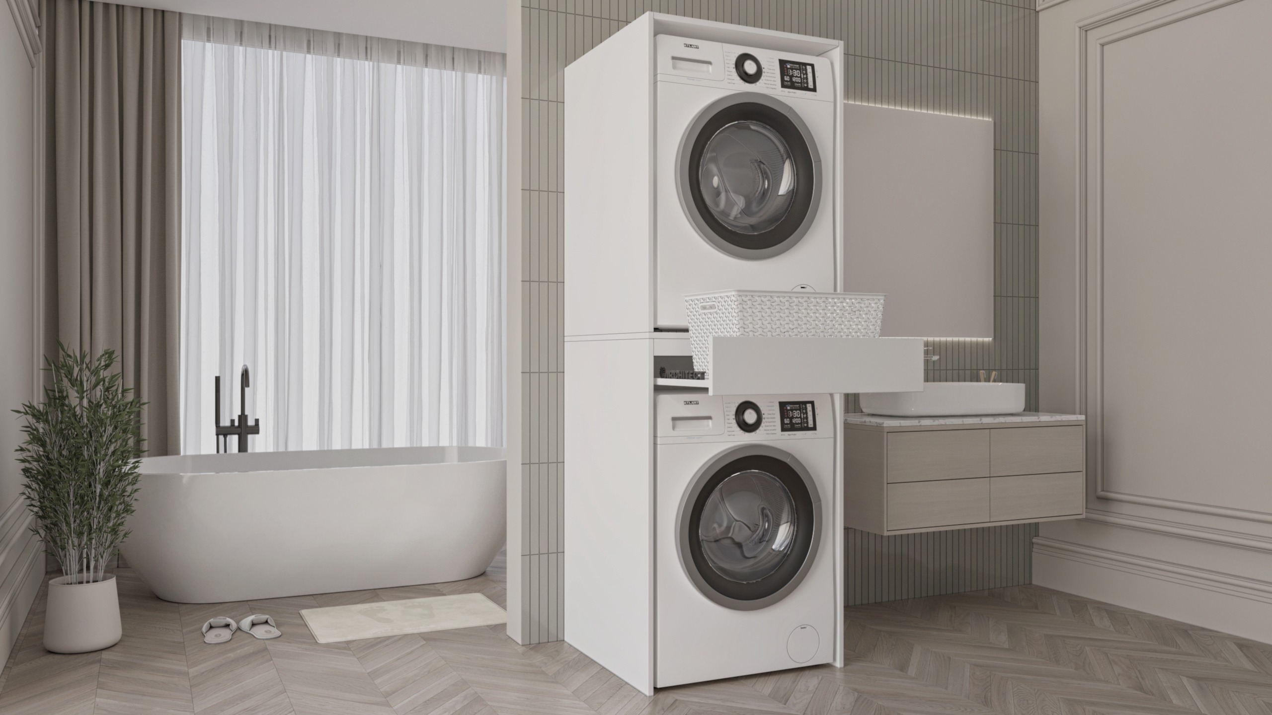 Çamaşır Makine Dolap 1